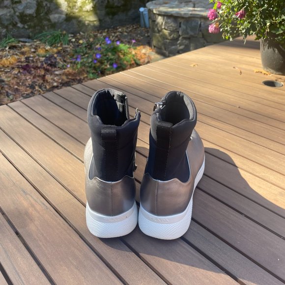 Authentic Prada Black and Silver Platform Boots - Picture 3 of 4